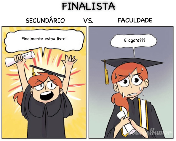 inspiringlife.pt - 5 ilustrações que retratam as diferenças entre a vida no secundário vs. faculdade