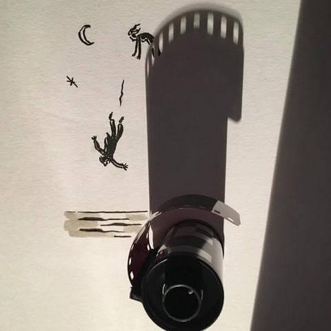 inspiringlife.pt - Artista cria ilustrações absolutamente fantásticas a partir de sombras de objectos