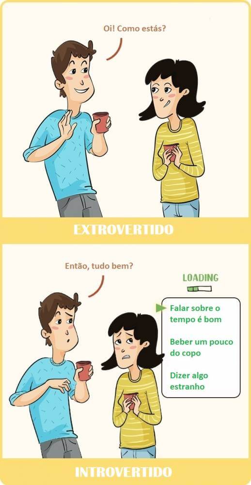 inspiringlife.pt - 10 ilustrações que mostram como os extrovertidos e os introvertidos vêem o mundo