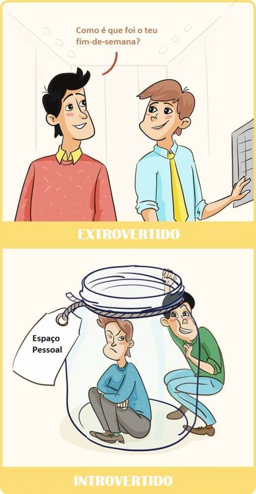 inspiringlife.pt - 10 ilustrações que mostram como os extrovertidos e os introvertidos vêem o mundo