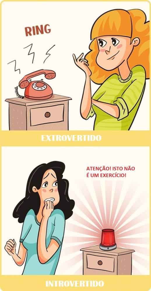 inspiringlife.pt - 10 ilustrações que mostram como os extrovertidos e os introvertidos vêem o mundo