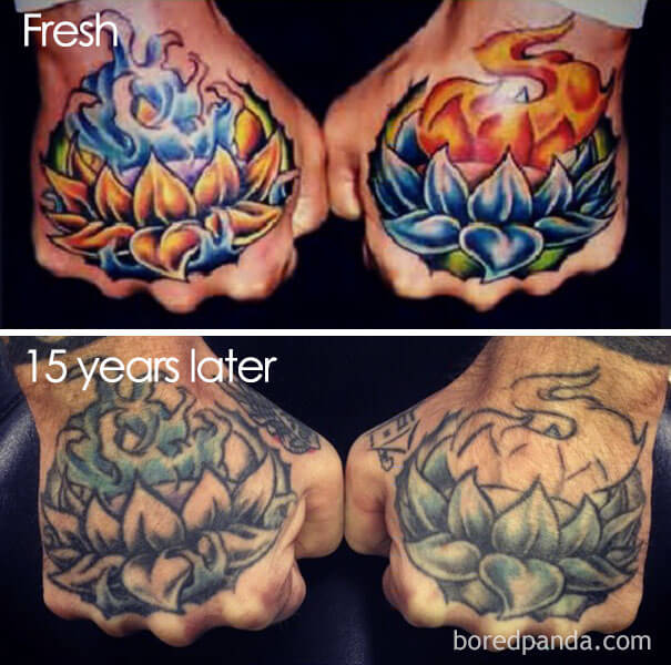 inspiringlife.pt - 23 fotos de antes vs. depois que mostram como as tatuagens "envelhecem"