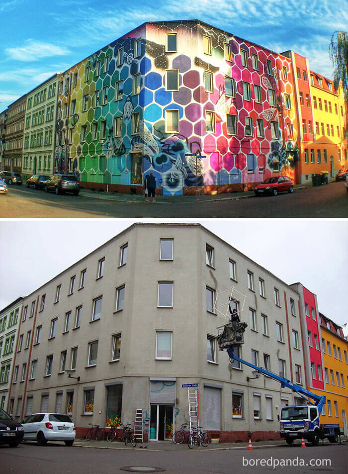 inspiringlife.pt - 28 fotos antes vs. depois de incríveis transformações de arte urbana