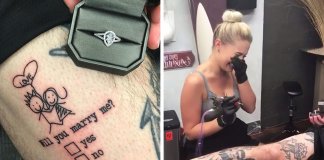 Tatuador pede a sua namorada em casamento com a tatuagem mais original de sempre
