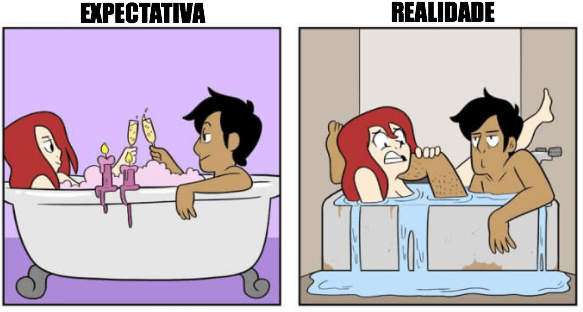 inspiringlife.pt - 5 ilustrações que retratam o romance numa relação - expectativa vs realidade