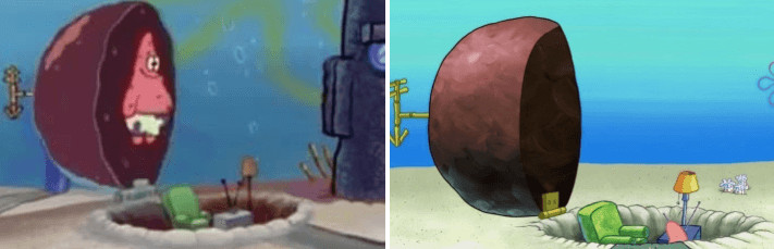 inspiringlife.pt - Bob Esponja - como era no primeiro episódio vs. 18 anos depois