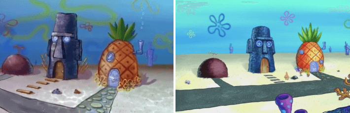 inspiringlife.pt - Bob Esponja - como era no primeiro episódio vs. 18 anos depois