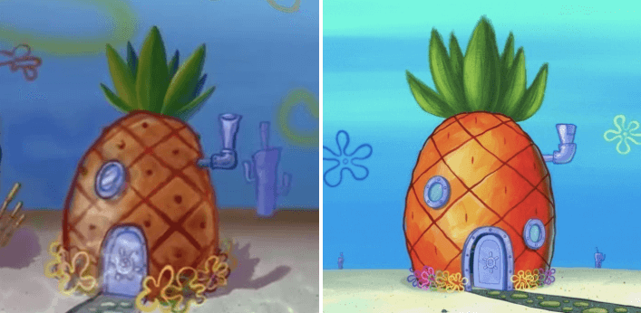 inspiringlife.pt - Bob Esponja - como era no primeiro episódio vs. 18 anos depois