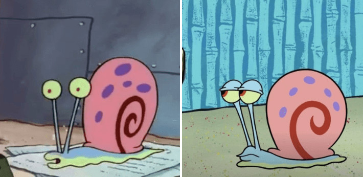 inspiringlife.pt - Bob Esponja - como era no primeiro episódio vs. 18 anos depois