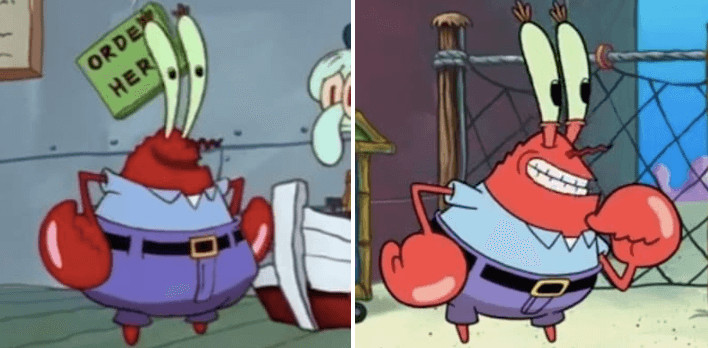 inspiringlife.pt - Bob Esponja - como era no primeiro episódio vs. 18 anos depois