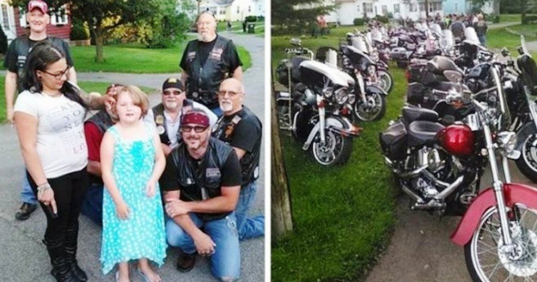 Grupo de motards junta-se para apoiar menina vítima de bullying