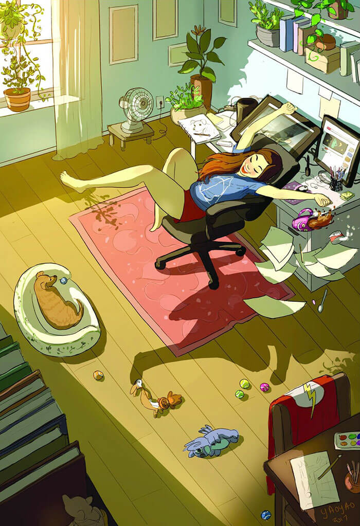 inspiringlife.pt - 26 ilustrações que retratam na perfeição a felicidade de viver sozinha