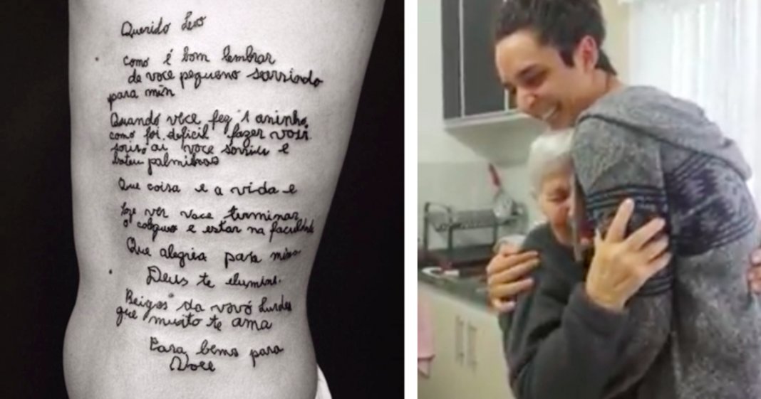 Jovem emociona o Mundo ao tatuar carta escrita pela sua avó com Alzheimer