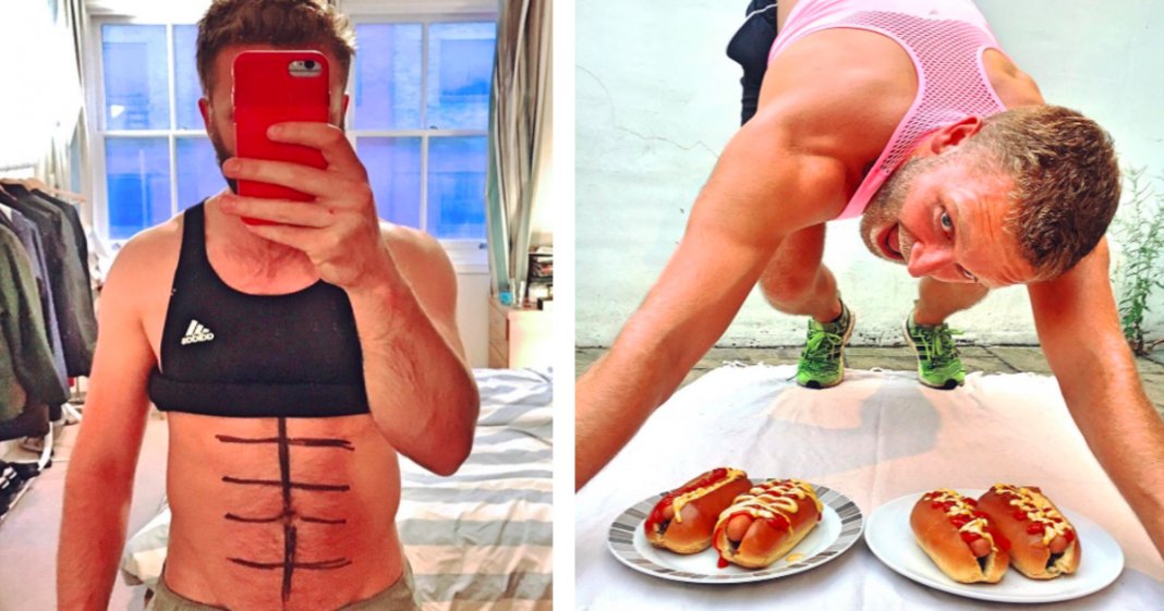 Marido imita esposa fitness blogger com conta de Instagram hilariante