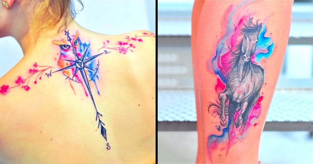 13 tatuagens aguarela absolutamente lindíssimas