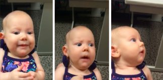 Bebé ouve pela primeira vez a sua mãe e a sua reacção é absolutamente adorável