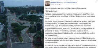 Relato de um habitante de Miami sobre o furacão IRMA torna-se viral nas redes sociais
