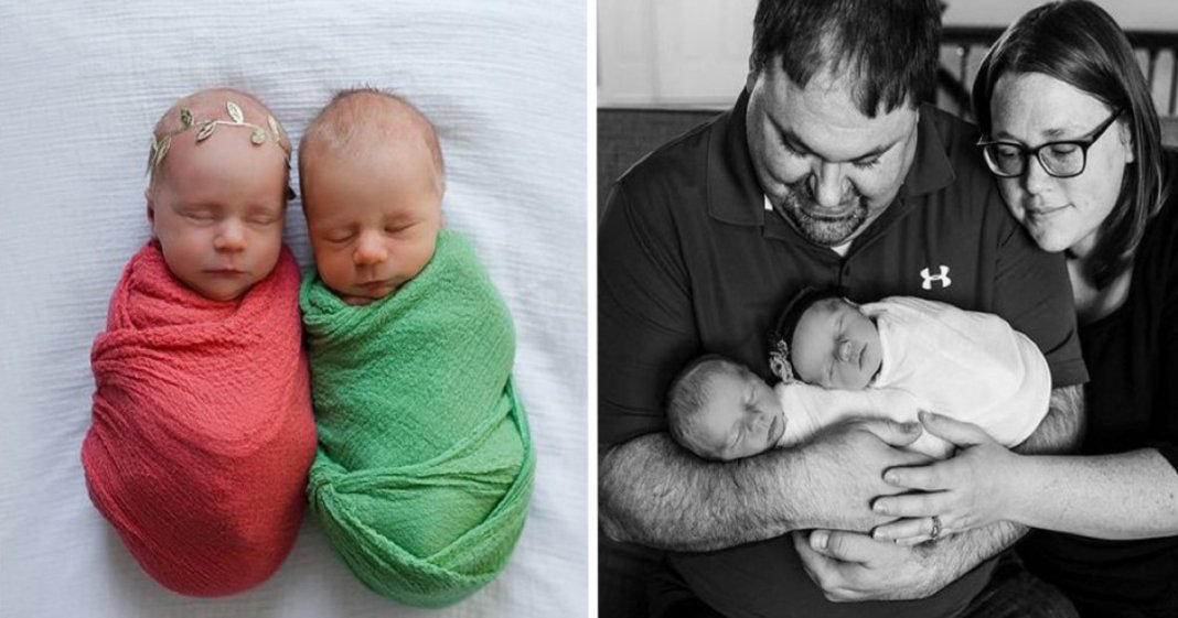 Sessão fotográfica de gémeos recém-nascidos emociona ao saber que um deles tem pouco tempo de vida