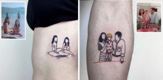 Tatuador transforma fotografias de família em fantásticas tatuagens minimalistas