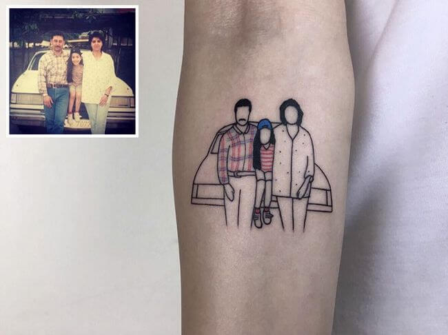 inspiringlife.pt - Tatuador transforma fotografias de família em fantásticas tatuagens minimalistas