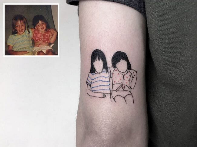 inspiringlife.pt - Tatuador transforma fotografias de família em fantásticas tatuagens minimalistas