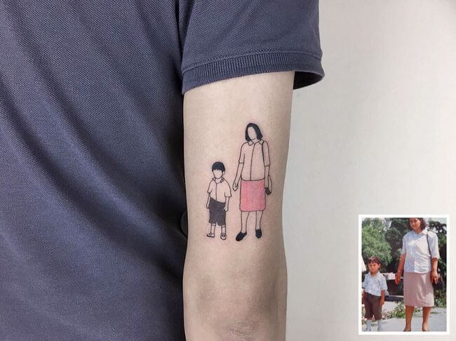 inspiringlife.pt - Tatuador transforma fotografias de família em fantásticas tatuagens minimalistas