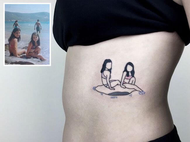 inspiringlife.pt - Tatuador transforma fotografias de família em fantásticas tatuagens minimalistas