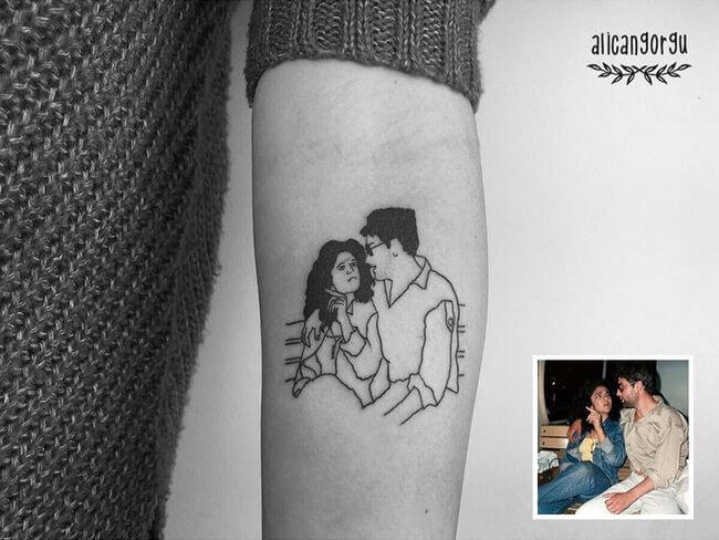 inspiringlife.pt - Tatuador transforma fotografias de família em fantásticas tatuagens minimalistas