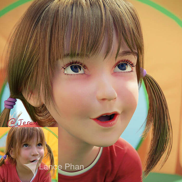 inspiringlife.pt - Artista transforma fotografias de pessoas em impressionantes bonecos 3D estilo Pixar