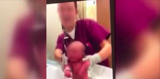 Enfermeira é filmada a simular dança com bebé recém-nascido