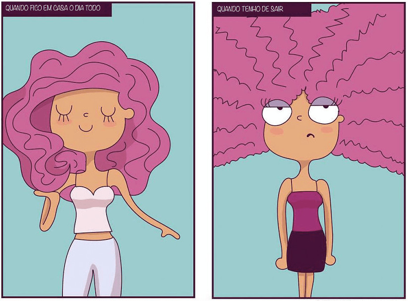 inspiringlife.pt - 14 ilustrações que retratam na perfeição a vida de uma mulher com cabelo encaracolado