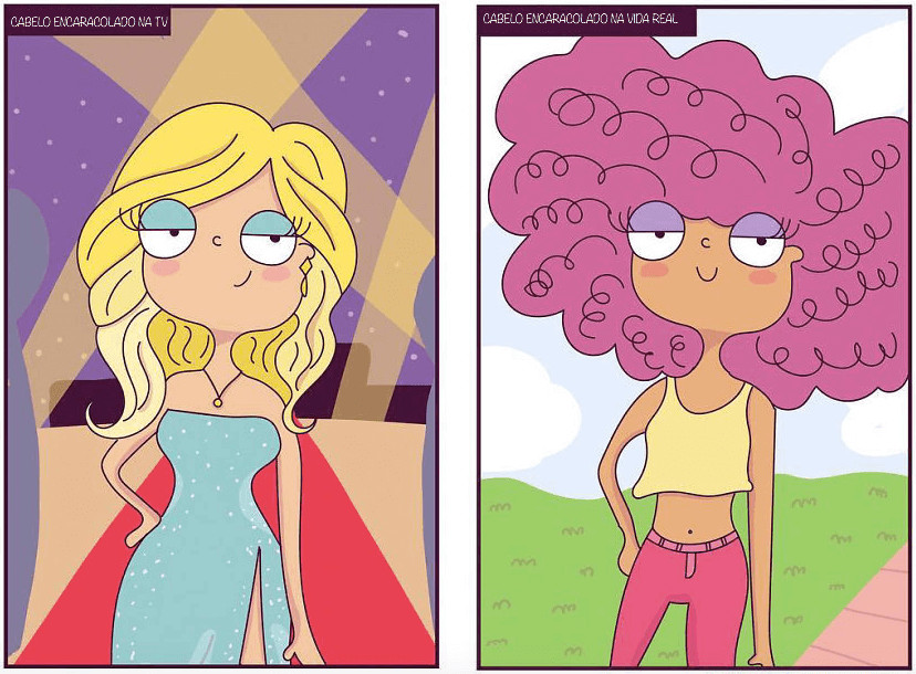 inspiringlife.pt - 14 ilustra&ccedil;&otilde;es que retratam na perfei&ccedil;&atilde;o a vida de uma mulher com cabelo encaracolado