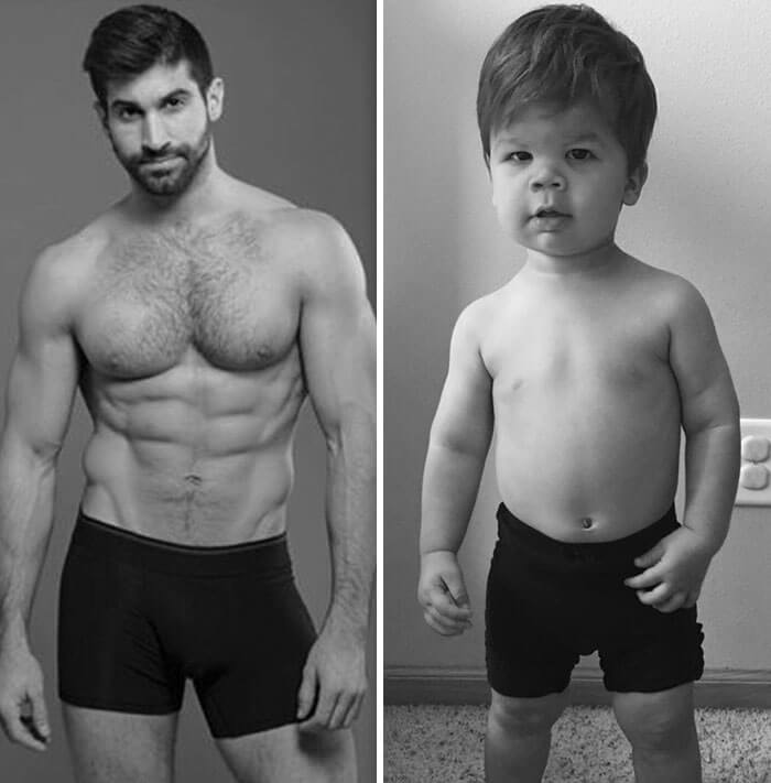 inspiringlife.pt - Mãe fotografa o filho de 18 meses a imitar as poses do tio modelo e o resultado é hilariante