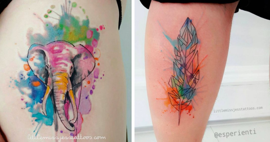 Tatuadora utiliza aguarela para criar tatuagens absolutamente fantásticas