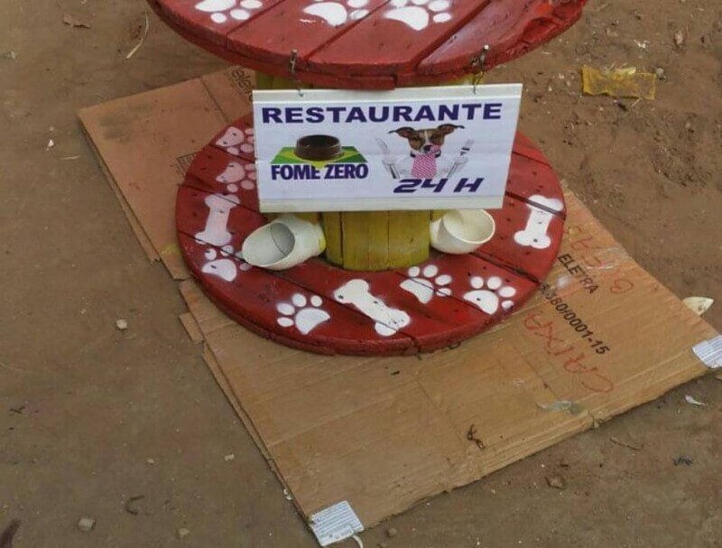 inspiringlife.pt - Homem brasileiro constrói "restaurantes" para cachorros abandonados na rua