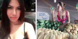 Vendedora de fruta tailandesa tem uma forma “especial” de vender o seu produto