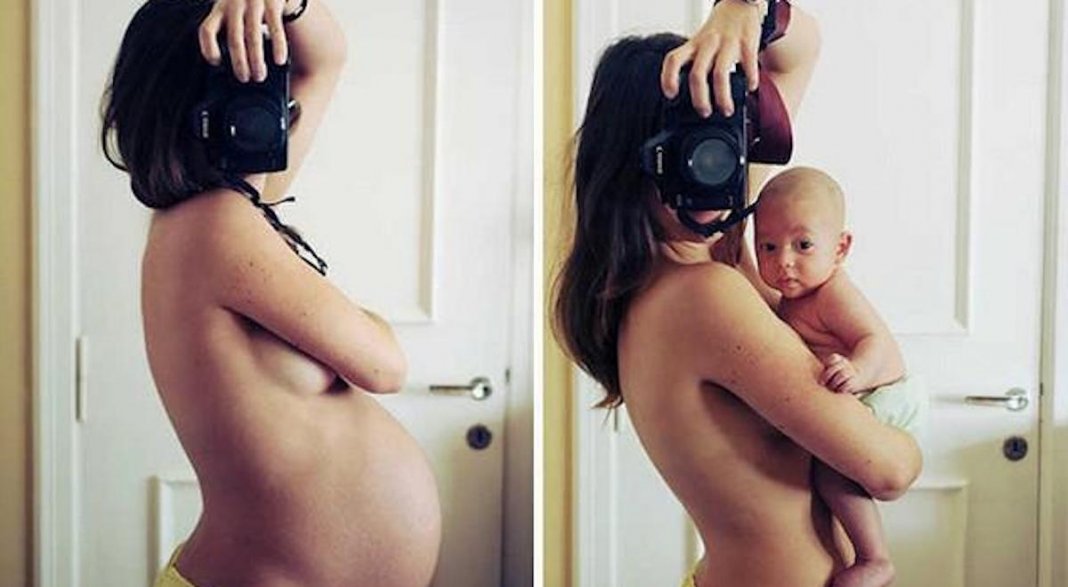 14 fotos maravilhosas de sessões fotográficas de mães antes vs. depois de uma gravidez