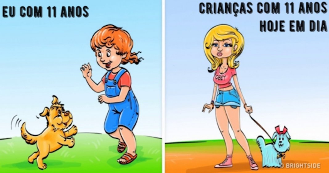 14 ilustrações que retratam na perfeição o quanto a infância de hoje difere da infância de antigamente