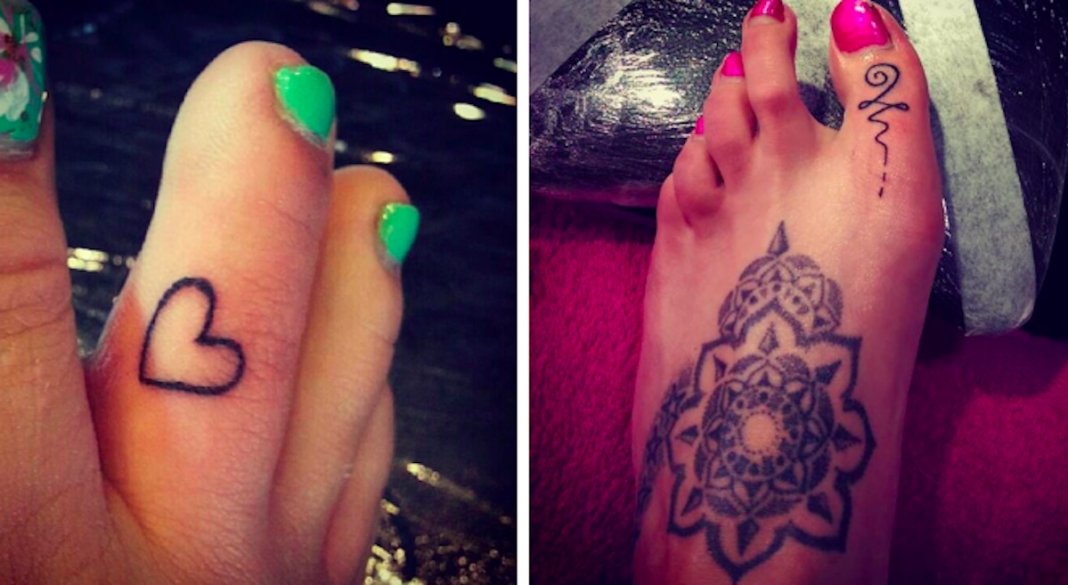 16 ideias de tatuagens originais para os dedos dos pés