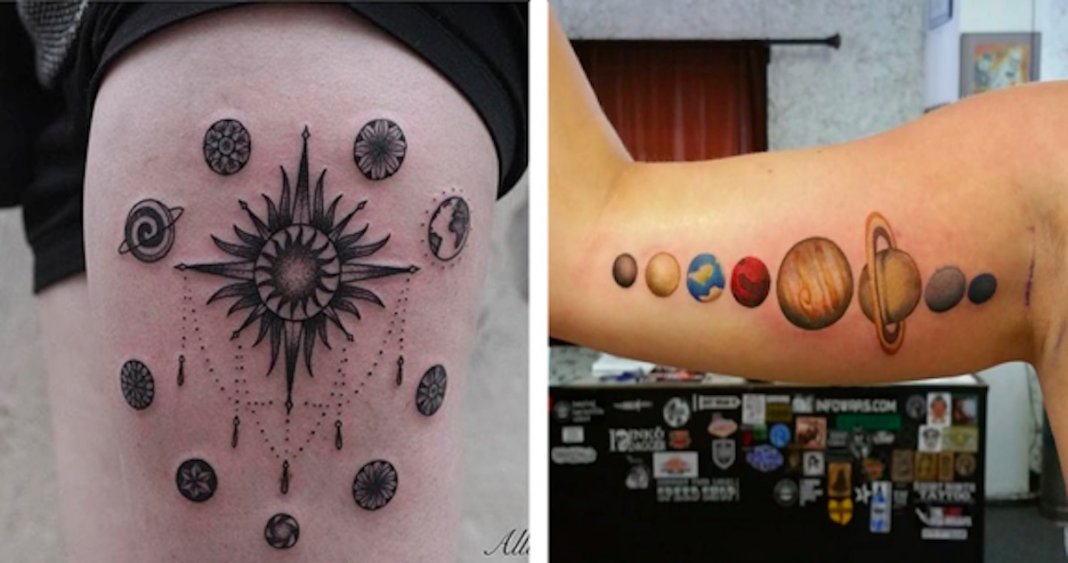 18 tatuagens de sistema solar super criativas