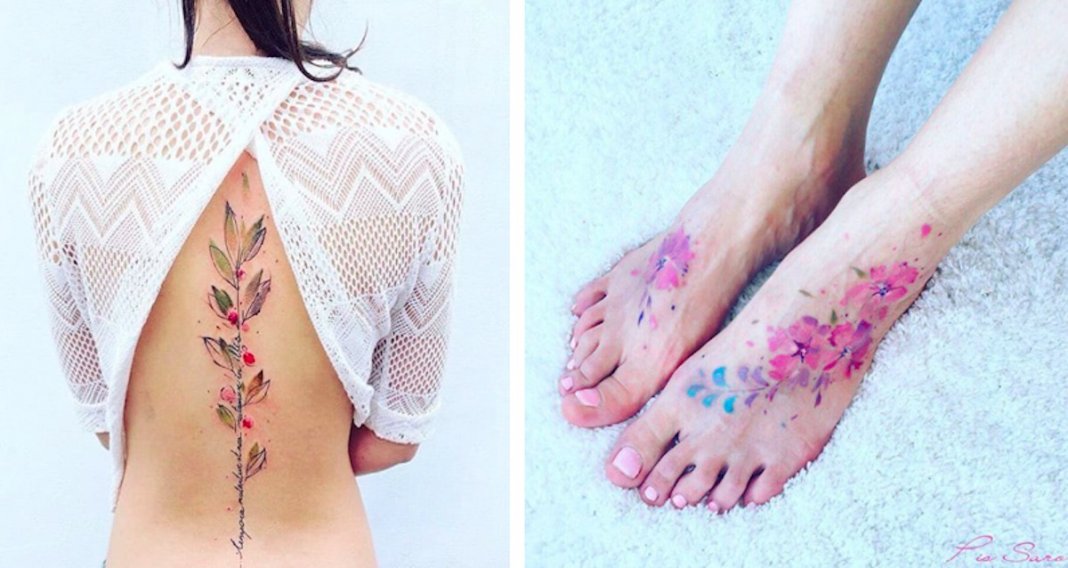 9 tatuagens de aguarela absolutamente lindíssimas