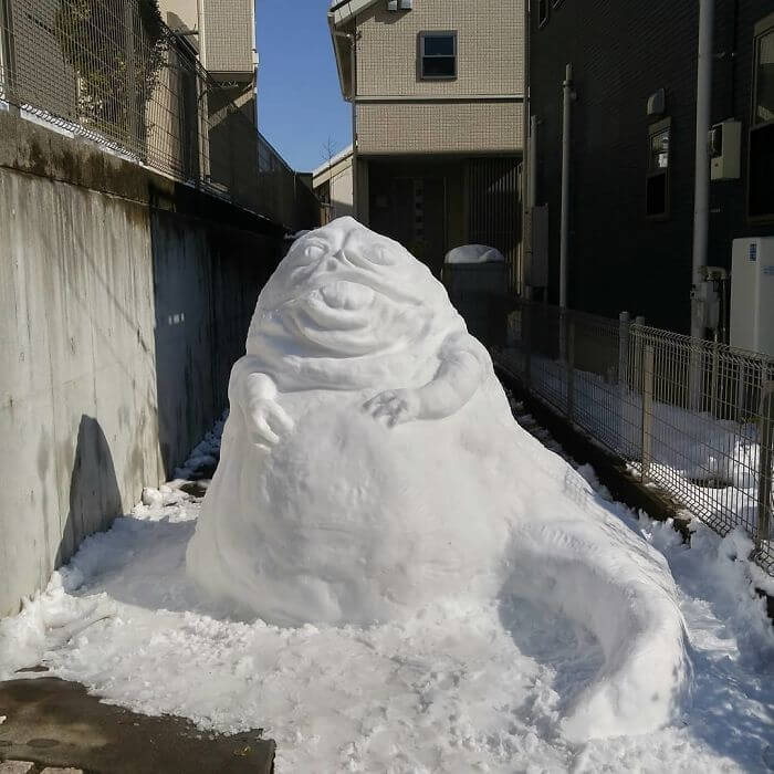 inspiringlife.pt - Japoneses criam verdadeiras obras-de-arte de neve, após intenso nevão atingir Tóquio