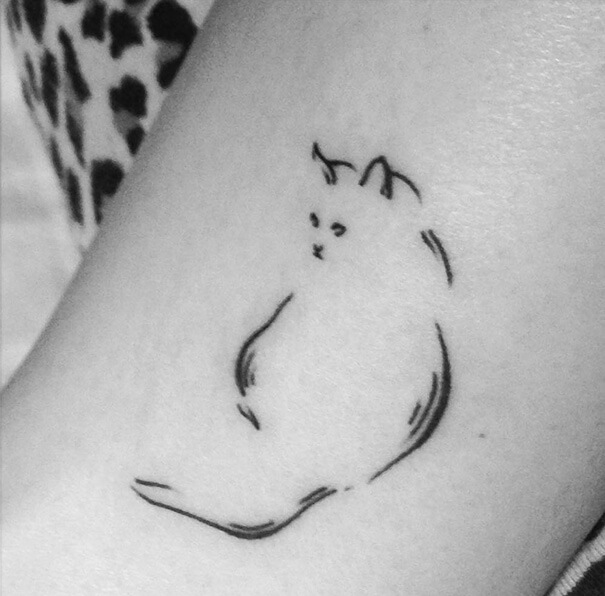 inspiringlife.pt - 24 tatuagens minimalistas para os amantes de gatos