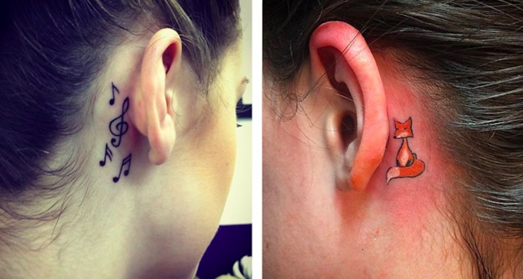 22 tatuagens nas orelhas para as mulheres mais discretas