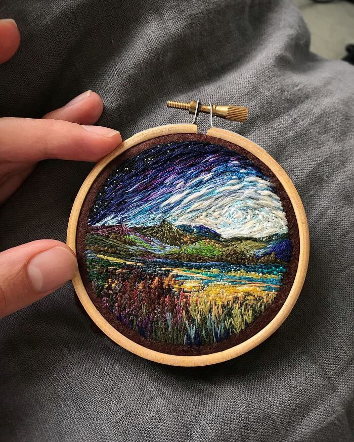 inspiringlife.pt - Artista "desenha" lindíssimas paisagens apenas com linha de bordado