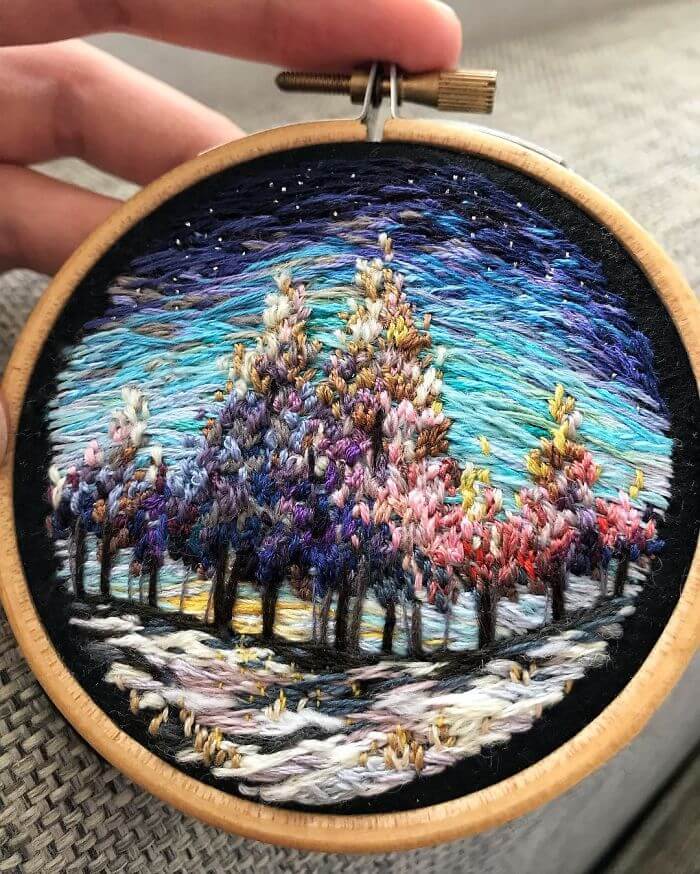 inspiringlife.pt - Artista "desenha" lindíssimas paisagens apenas com linha de bordado