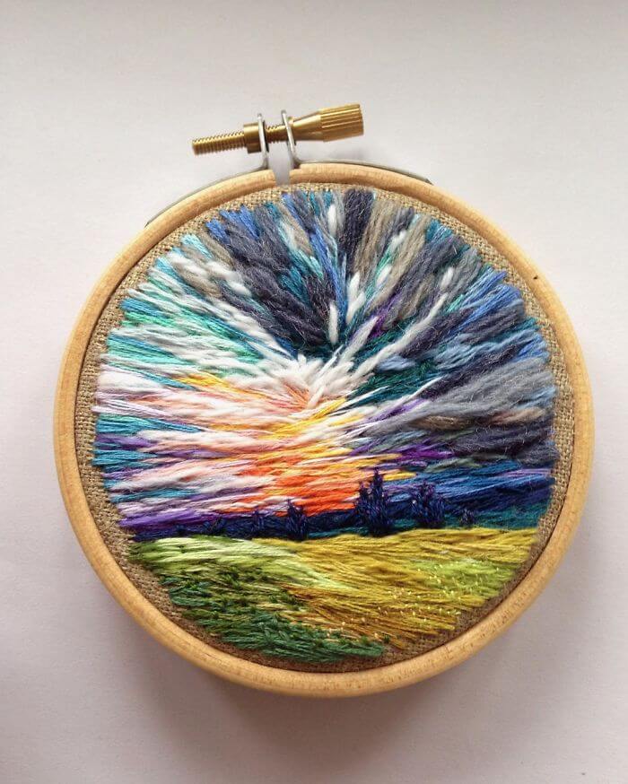 inspiringlife.pt - Artista "desenha" lindíssimas paisagens apenas com linha de bordado