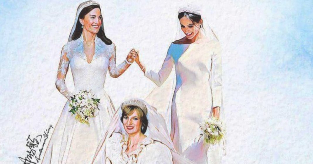 Artista faz homenagem emocionante a Princesa Diana pintando quadro desta com as duas noras