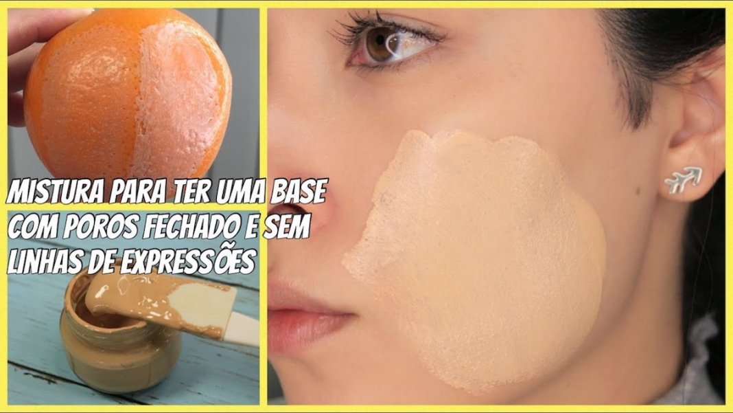 Mistura para poros fechados e um rosto sem linhas de expressão