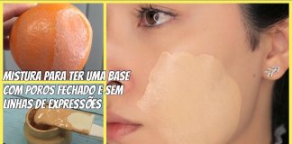 Mistura para poros fechados e um rosto sem linhas de expressão